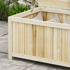 Outsunny boîte de rangement en bois 45 gallons, coffre de terrasse, banc-En raison de la conception en bois, l'eau de pluie peut pénétrer à l'intérieur
