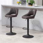 HOMCOM Adjustable Counter Height Swivel Bar Stools - Brown - 2 Pack-Seat height is adjustable to counter height or bar height. The swivel seat ensures free rotation
