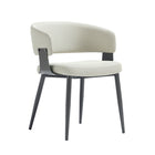 Manhattan Comfort - Chaise de salle à manger moderne Luce 22 po en similicuir texturé, rembourrée - Avoine-Siège moelleux rembourré de mousse pour un confort durable