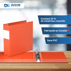 Davis Group Super économie, Reliure à anneaux en “D” inclinés 3 po, paquet de 6 – orange-Polypropylène sans PVC