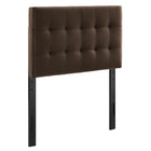 Modway Lily Stain-Resistant Performance Velvet Twin Size Headboard - Chocolate Brown-Stain-Resistant Performance Velvet Upholstery