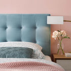 Modway Lily Biscuit Tufted Performance Velvet Queen Headboard - Light Blue-Elegant Biscuit Tufting