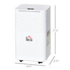 HOMCOM 1260 sq. Ft Portable Quiet Dehumidifier with 3 Modes - White-Quiet design, only 38dB operation noise