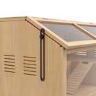 PawHut 33.5"L Wooden Hamster Cage with Suspension Bridge and Ladders-Colour: Natural Wood Finish