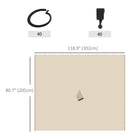 Outsunny - Rideaux de gazebo 10 pi L x 10 pi l avec portes à glissière, crochets/anneaux en C pour patio, rideaux seulement, beige-Le centre de chaque pièce est doté d'une fermeture à crochets et boucles pour une adhérence facile  