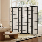 HOMCOM 6 Panel Freestanding Room Divider - White-Materials: Non-woven Fabric, Paulownia Wood 
