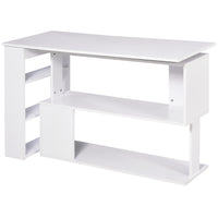 HOMCOM - Bureau en l - 47,25 po L x 43,25 po l x 29,25 po H - blanc-Bureau d'ordinateur en forme de L, gain de place, idéal pour bureau, chambre, dortoir et autres petits espaces