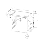 Monarch Specialties - 7316 Bureau 48 po L - Faux Bois Gris/Metal Noir-Fini sur tous les côtés pour un placement flexible n'importe où dans un bureau à domicile