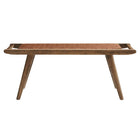 Modway - Saoirse 47" Imitation cuir Banc en bois - Brun noyer-Assemblée requise