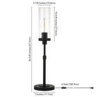 Hudson&Canal Frieda 26.68" Tall Table Lamp with Glass Shade - Blackened Bronze/Seeded-Rated for one 60W incandescent bulb - 9W LED bulb, 13W fluorescent (CFL) bulb, or 9W self-ballasted LED bulb, E26-base bulb, Bulb not included