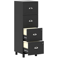 HOMCOM 4-Drawer Lateral Letter/A4 Filing Cabinet with Lock - Black-4 drawers accommodate both A4 and letter-sized files
