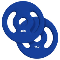 Soozier 8.8 lb Weight Plates with Easy-Grip Handles - Set of 2-Set includes two 8.8 lb (4kg) plates, totaling 18lbs (8kg) for versatile workouts