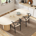HOMCOM Weave Dining Chairs with Hemp Seat for Kitchen - Black - Set of 2-Sleek mid-century design adds sophistication to any room