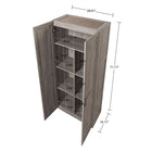 Manhattan Comfort Cornelia 29.61" Modern 7-Shelf Storage Closet - Grey-Includes 1 Wide Fixed Upper Shelf and 6 Adjustable Shelves