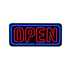 Futech LED Open Sign - 24" W x 10.5" H - Blue/Red-Sturdy Black PVC Backboard with Blue and Red Neon