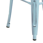Flash Furniture Tabouret de bar pour intérieur et extérieur en métal vert-bleu vieilli de 30 po haut. sans dossier-Le trou de vidange du siège facilite le séchage