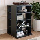 Nexera Jasper 4-Shelf Audio Tower Bookcase - Black-Designed and made in Canada with CARB II/FSC Certified particle board and MDF materials.  Ships in 24-48H from order date. Assembly required