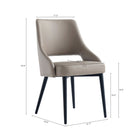 Manhattan Comfort - Lot de 2 chaises de salle à manger modernes Tremont 21,7 po en similicuir taupe-Revêtu d’un similicuir luxueux avec des coutures raffinées