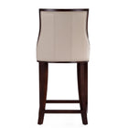 Manhattan Comfort - Tabouret de comptoir Fifth Avenue 19" traditionnel rembourré en similicuir - crème et noyer foncé - lot de 3-22,5 po L x 23 po l x 39,5 po H