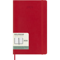 Moleskine - 2026 Agenda semainier Classic 12 mois à couverture souple - 5" x 8.25" - Rouge écarlate-Daté de janvier à décembre 2026