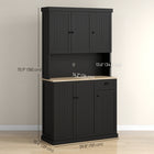HOMCOM 71" H Buffet Cabinet with Hutch, Kitchen Pantry and Drawer - Black-Adjustable shelves allow you to store larger items without worrying if they will fit 