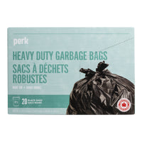 Perk Garbage Bags - Wave Top - 30" x 33" - Black - 20 Pack-Black multipurpose garbage bags