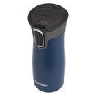 Contigo Autoseal Westloop Travel Mug - 16 oz - Blue-BPA free plastic lid and vacuum insulated black stainless steel body