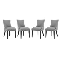 Modway Marquis Fabric Dining Chair - Light Grey - 4 Pack-Solid Wood Frame