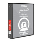BAZIC Products 1" 3-Ring View Binder with 2 Pockets - Black - 6 Pack-Clear View Cover on front, back & side