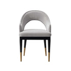 Manhattan Comfort - Fauteuil de salle à manger moderne glamour Carrington 53,1 cm, revêtement en velours, gris clair-Chaise de salle à manger moderne et glamour pour usage dans la salle à manger et le salon