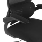 Work Smart - Fauteuil de Direction avec dossier en maille noire et siège en tissu, avec appui-tête-Accoudoirs rembourrés rabattable