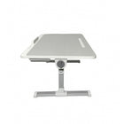 Nicer Interior - Support pour ordinateur portable pliable et réglable en hauteur - Plateau de bureau - Gris-Plateau de table lisse et facile à nettoyer avec bords surélevés pour éviter de glisser
