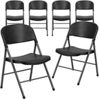 Flash Furniture – Chaise pliante en plastique Hercules, capacité de 330 lb, structure anthracite, noir, 6/paquet-Ensemble de 6 chaises pliantes en plastique noir