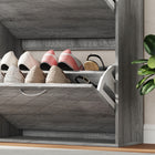 HOMCOM Slim Shoe Storage Cabinet with 4 Flip Drawers for 12 Pairs - Grey-Wood-effect panels with clean lines for a modern fit in any home