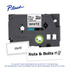 Brother Genuine TZe251 Laminated Tape for P-touch Label Makers - 24 mm wide x 8 m long - Black on White-Brother's laminated tape process creates long-lasting labels