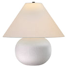 Hudson&Canal - Lampe de table Willa en céramique texturée de 45 cm de haut avec abat-jour en tissu - Crème/Blanc-Associé à un abat-jour en tissu blanc en forme de cône