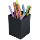 JAM Paper Plastic Pen Holder - Black-Perfect for de-cluttering your desk with plenty of room for pens, pencils, marker, highlighters, rulers, scissors, and more.