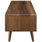 Modway Transmit 55" TV Stand - Walnut White-Smooth Wood Grain Laminate
