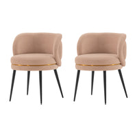 Manhattan Comfort - Lot de 2 chaises de salle à manger modernes Kaya 58 cm, revêtement en velours, coloris nude-Chaise de salle à manger moderne pour salle à manger et usage de chaise de travail