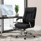 Vinsetto - Chaise de bureau en lin avec accoudoirs - noir-Le tissu au toucher lin est respirant et confortable