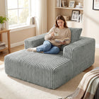 HOMCOM Compact Sofa Bed with Pillow for Living Room - Grey-Lumbar pillow reduces pressure and enhances all-day relaxation   
