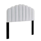 Modway Veronique Performance Velvet Twin Headboard - White-Channel Tufted Headboard