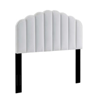 Modway Veronique Performance Velvet Twin Headboard - White-Channel Tufted Headboard