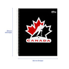 Hilroy Hockey Canada One Leaf Notebook - 10-1/2 H x 8-5/8" W - Black-Perforated pages