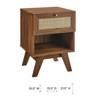 Modway Soma 1-Drawer Nightstand - Walnut-Natural Rattan Weave