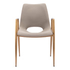 Zuo Desi Dining Chair - Beige/Gold - Set of 2-Plush and durable faux leather fabric