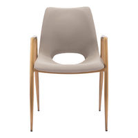 Zuo Desi Dining Chair - Beige/Gold - Set of 2-Plush and durable faux leather fabric