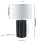 Hudson&Canal Seren 23" Tall Table Lamp with Fabric Shade - Matte Black/Brass/White-Product Dimensions: 15" L x 15" W x 23" H