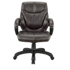 Nicer Furniture - fauteuil de direction en cuir véritable avec dossier central - noir-Fabriqué avec du cuir de vache véritable à grain fin sur la surface de l’assise et du dossier.