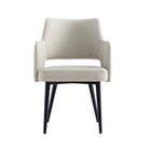 Manhattan Comfort - Chaise de salle à manger moderne Tremont 58 cm avec accoudoirs, revêtement en similicuir - Pierre-Chaise moderne avec accoudoirs pour salle à manger et usage de travail